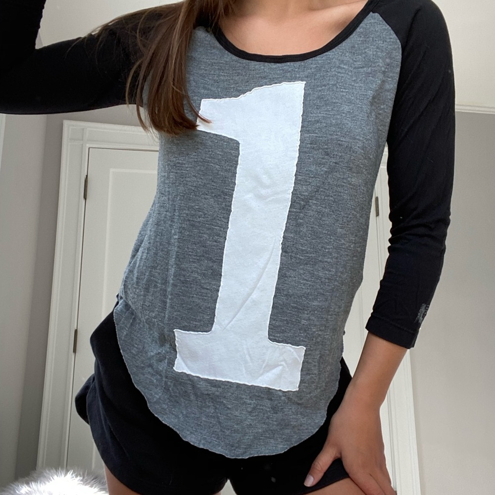 #1 LONG SLEEVE BASEBALL TEE
